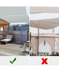 2 Pack 10x10 Ft 97% Uv Block Square Sun Shade Sail Canopy Cover Net Outdoor Yard