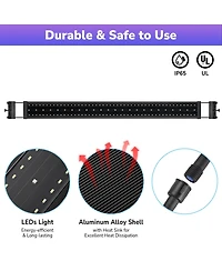 Yescom Led Aquarium Light 22 inch to 30 App Wifi Control Fish Tank Full Spectrum with Extendable Brackets Timer For Freshwater Plant