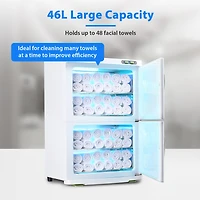 Yescom 46L Hot Uv Sterilizer Towel Warmer Cabinet Heated Nail Salon Spa Facial Dual 4 Rack