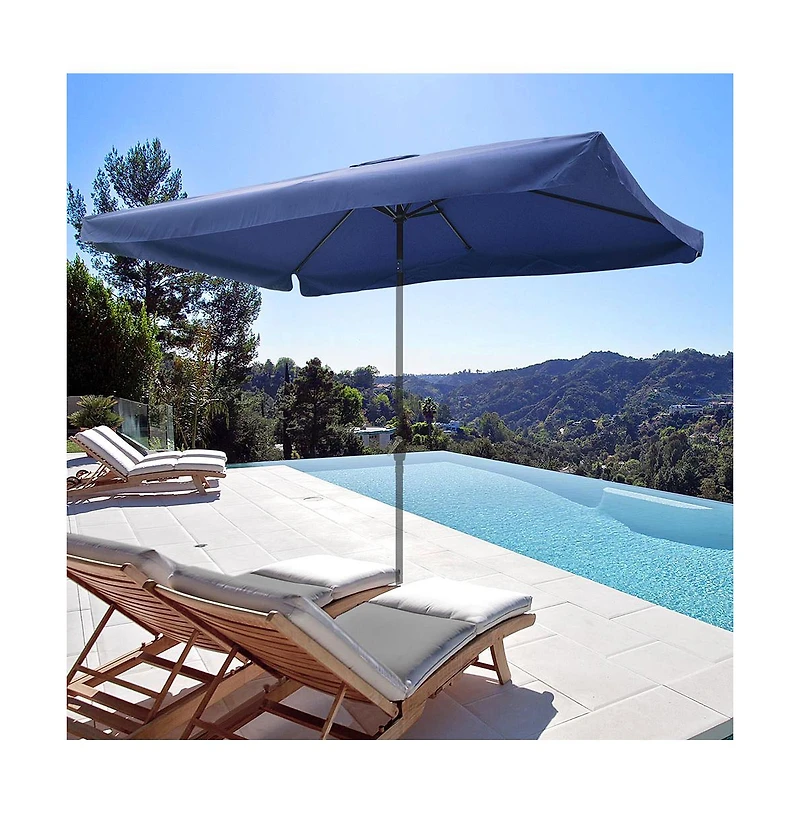 Yescom 9 Ft Patio Umbrella Replacement Canopy for 6 Rib Market Umbrella Table Outdoor Backyard Pool Sea Restaurant Navy