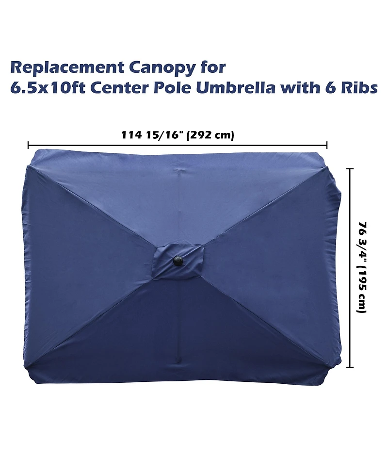 Yescom 9 Ft Patio Umbrella Replacement Canopy for 6 Rib Market Umbrella Table Outdoor Backyard Pool Sea Restaurant Navy