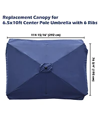 Yescom 9 Ft Patio Umbrella Replacement Canopy for 6 Rib Market Umbrella Table Outdoor Backyard Pool Sea Restaurant Navy