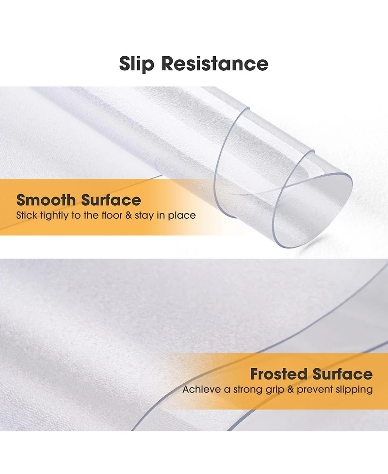 Yescom Clear Office Chair Mat for Hardwood 60"x46" Rectangle 2PCS Plastic Floor Protector for Rolling Desk Chairs 1/16" Thickness