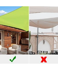 13x10 Ft 97% Uv Block Rectangle Sun Shade Sail Canopy Cover Net Poolside Yard