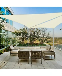 2 Pack 20 Ft 97% Uv Block Triangle Sun Shade Sail Canopy Cover Net Outdoor Patio