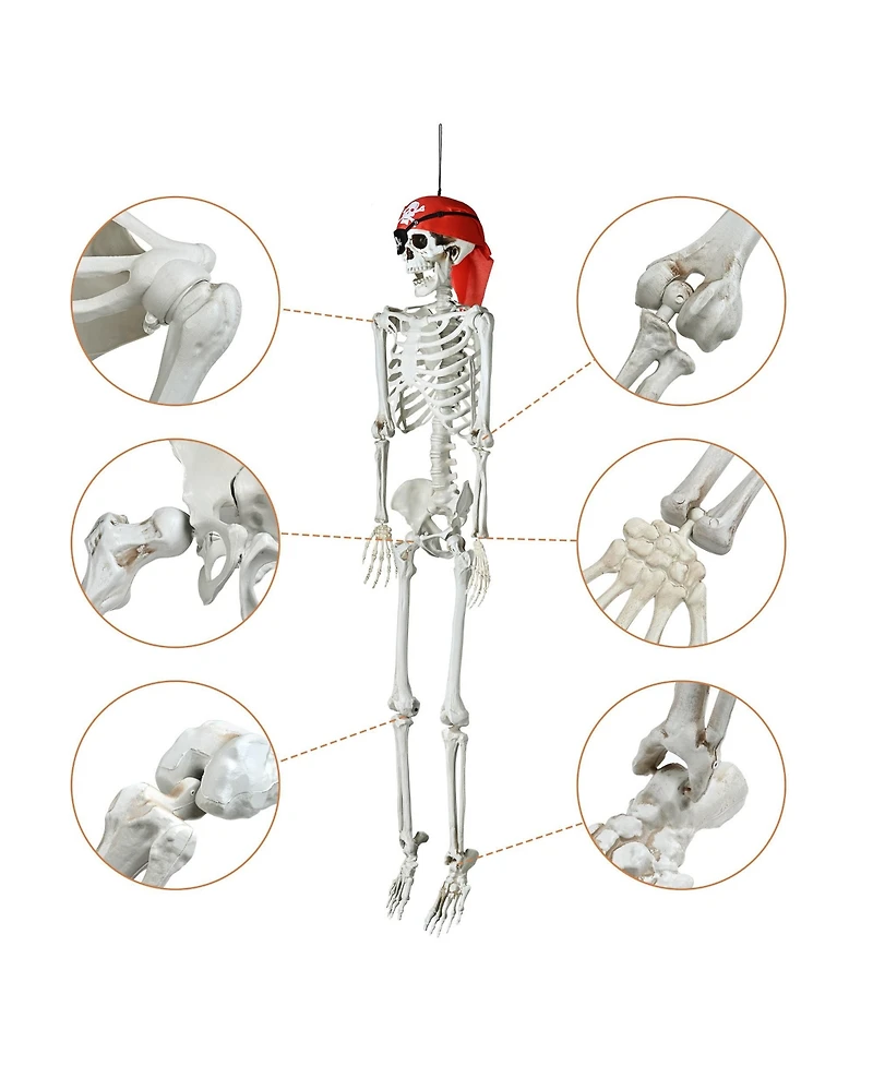 Yescom 2PCS Pirate Life Size Skeleton Poseable Full Size Halloween Party Decoration Haunted House 2024