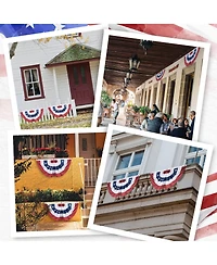 1.5x3 Ft Usa Pleated Fan Flag Half Fan Banner American Bunting Decoration 2 Pack