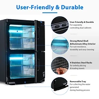 46L 2in1 Dual Cabinet Towel Warmer Uv Sterilizer with 4 Racks for Salon Hotel