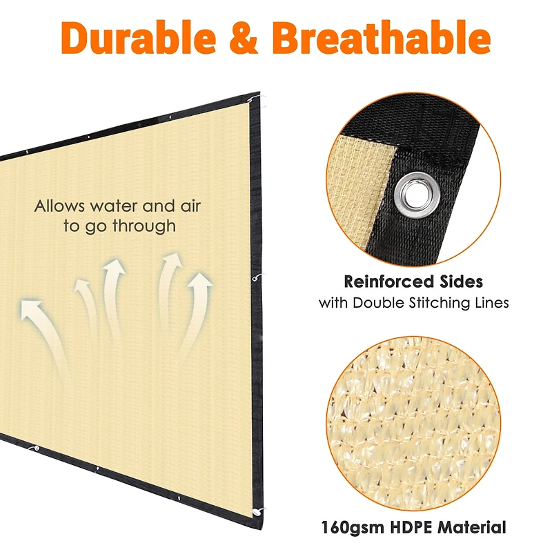 25x6 Ft Privacy Fence Screen Mesh Windscreen Shade Cover 160gsm New Hdpe 2 Pack