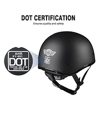 Ahr German Style Half Face Motorcycle Helmet Dot Bike Chopper Cruiser Scooter