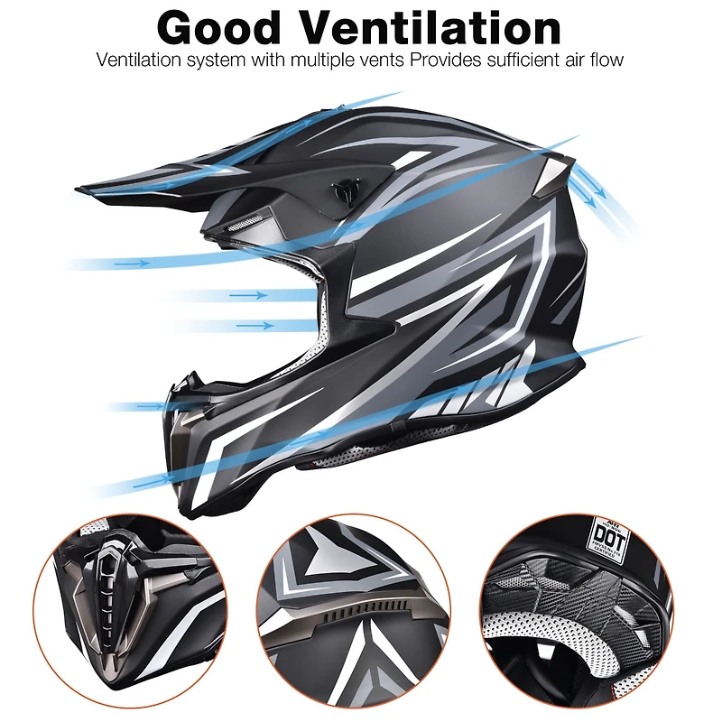 Ahr Offroad Full Face Motorcycle Helmet Motocross Dirt Bike Atv Dot Approved