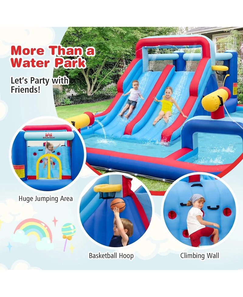 Inolait Inflatable Water Slide Park for Kids Backyard Outdoor Fun (without Blower)