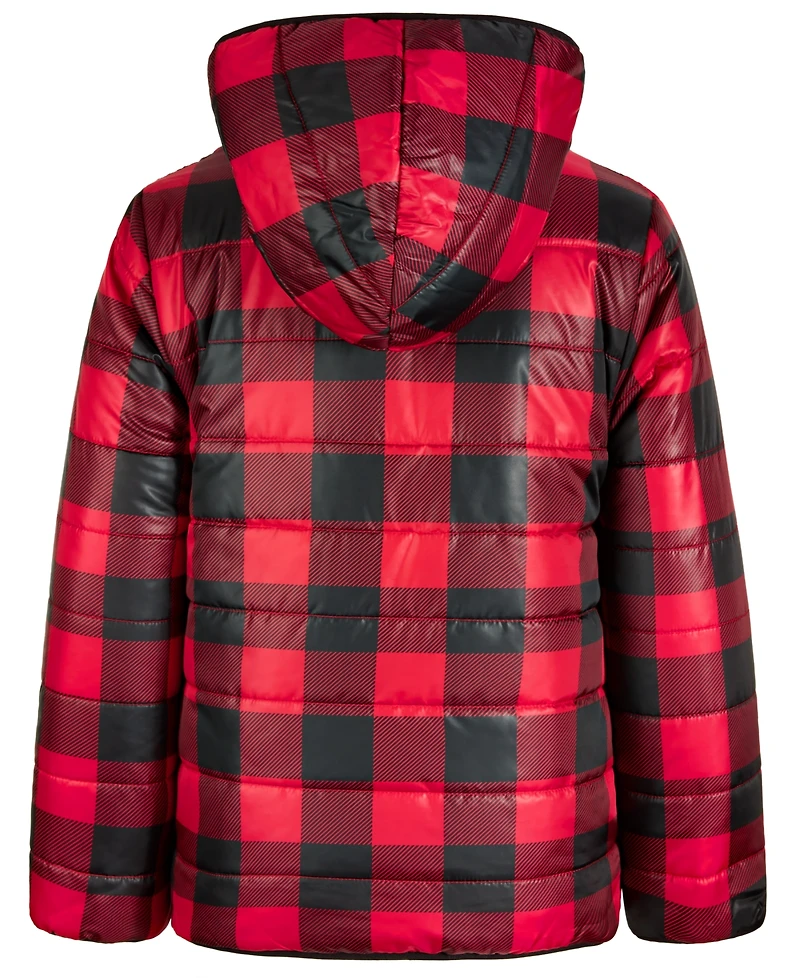 Epic Threads Little & Big Boys Buffalo Plaid Reversible Hooded Puffer Jacket, Created for Macy's