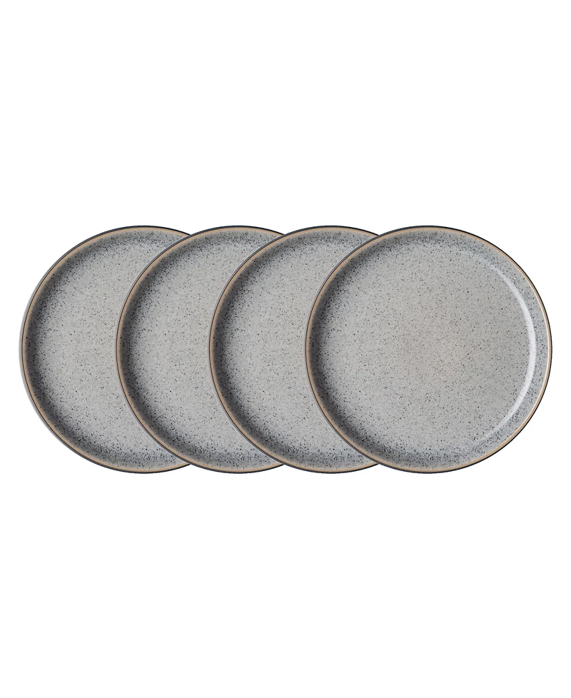 Denby Studio Grey 4 Piece Coupe Dinner Plate Set