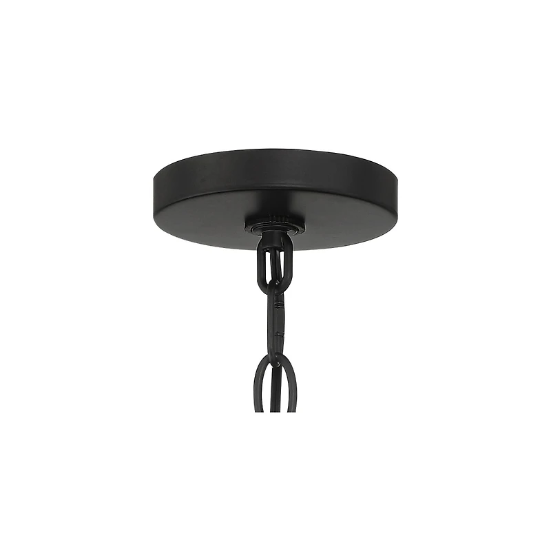 Arley Modern Outdoor Hanging Ceiling Light Fixture Black Geometric Frame 12 1/2" Seedy Glass for Exterior Barn Deck House Porch Yard Patio Outside Gar