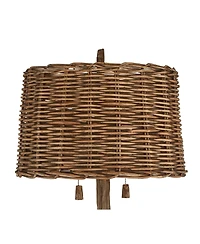 Barnes and Ivy Forrest Sequoia Tree Rustic Country Cottage Floor Lamp 61" Tall Faux Wood Brown Wicker Drum Shade for Living Room Bedroom Office H