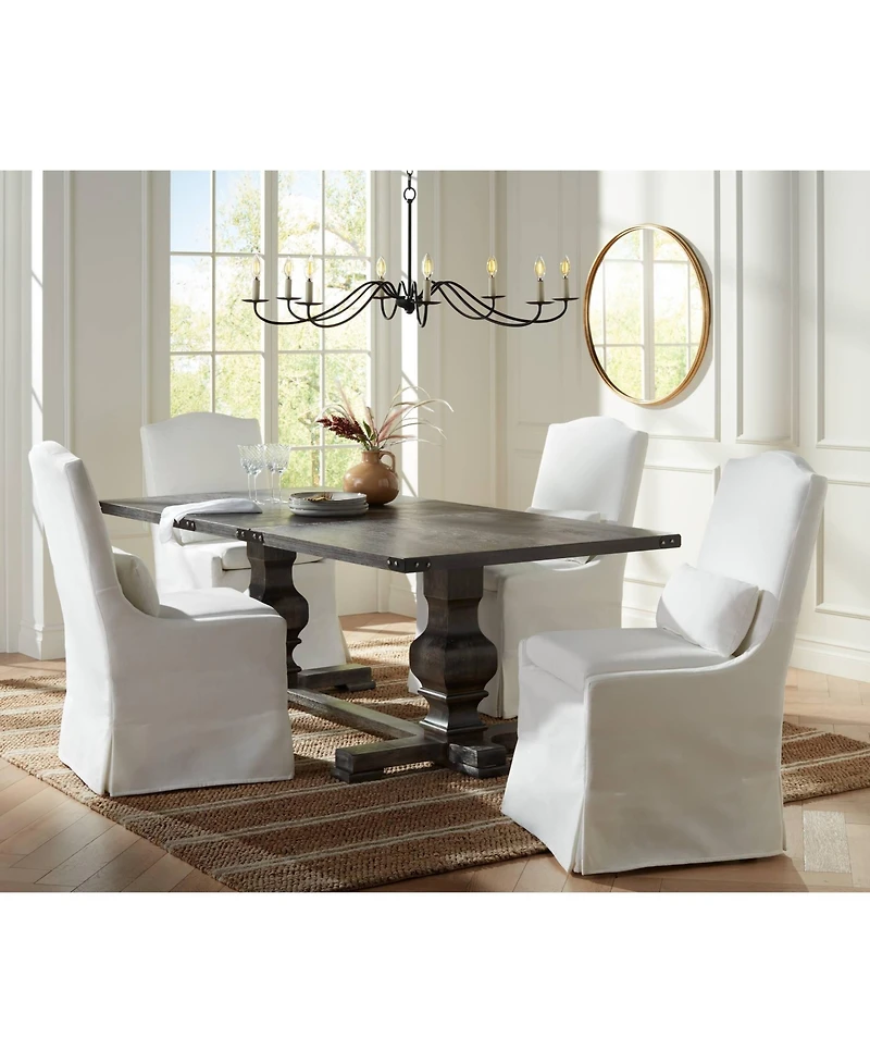 Franklin Iron Works Marinec Black Hanging Chandelier Lighting 42" Wide Farmhouse Rustic Bent Arms 8-Light Fixture for Dining Room Living House Home Fo