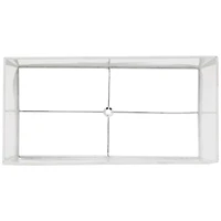 Springcrest White Medium Rectangular Hardback Lamp Shade 16" Wide x 8" Deep x 10" High (Spider) Replacement with Harp and Finial