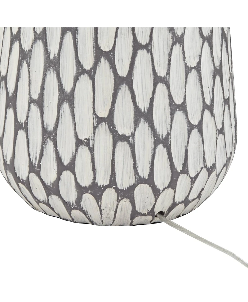 360 Lighting Carlton Modern Table Lamps 28 1/4" Tall Set of 2 Gray Wash Off White Fabric Drum Shade for Bedroom Living Room Bedside Nightstand Of