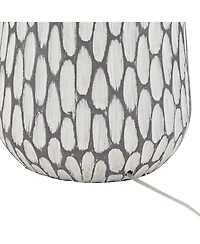 360 Lighting Carlton Modern Table Lamps 28 1/4" Tall Set of 2 Gray Wash Off White Fabric Drum Shade for Bedroom Living Room Bedside Nightstand Of