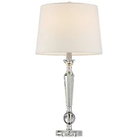 Vienna Full Spectrum Jolie Traditional Table Lamps 26" High Set of 2 Crystal Candlestick Off White Drum Shade for Bedroom Living Room Bedside Off