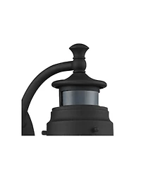 Nobel Modern Outdoor Wall Light Fixture Black Steel 10" Clear Seedy Glass Motion Sensor Dusk to Dawn for Exterior House Porch Patio Outside Deck Garag