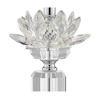 Vienna Full Spectrum Olivia 28 1/4" Tall Traditional Glam End Table Lamp Clear Crystal Single Gray Shade Living Room Bedroom