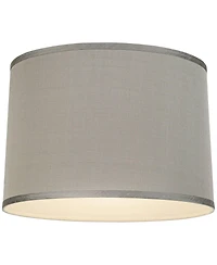 Springcrest Platinum Gray Dupioni Medium Lamp Shade 15" Top x 16" Bottom x 11" High (Spider) Replacement with Harp and Finial