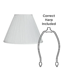 Springcrest White Mushroom Pleated Medium Empire Lamp Shade 7" Top x 16" Bottom x 12" Slant x 11.25" High (Spider) Replacement wit