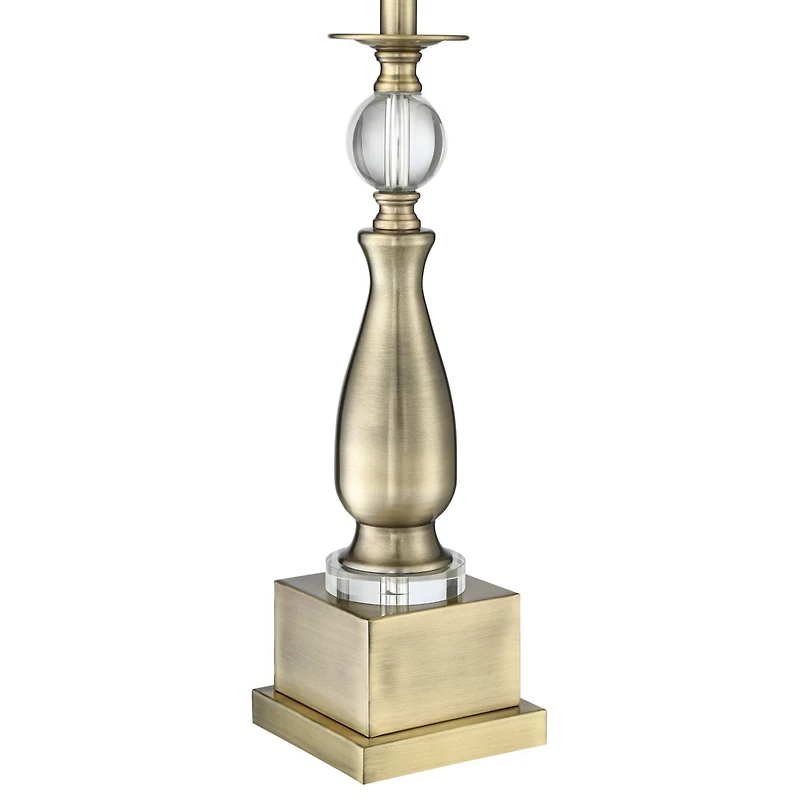 Possini Euro Design Doris Traditional Table Lamp 30 1/2" Tall Brass Candlestick Openwork Double Drum Shades for Bedroom Living Room Bedside Night