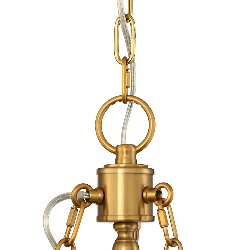 Stiffel Warm Antique Brass Wagon Wheel Chandelier 28" Wide Farmhouse Rustic 6-Light Fixture for Dining Room Living House Foyer Kitchen Island Ent