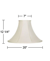Imperial Shade Creme Large Bell Lamp Shade 7" Top x 20" Bottom x 13.75" Slant x 12.25" High (Spider) Replacement with Harp and Fin