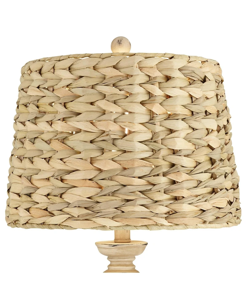 Regency Hill Carlisle Modern Coastal Table Lamps 26 1/2" High Set of 2 Beige Sea Grass Tapered Drum Shade for Bedroom Living Room Bedside Nightst