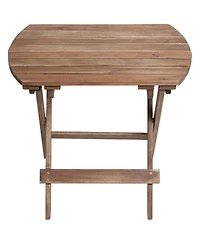 Monterey Modern Acacia Wood Outdoor Folding Accent Side End Table 20" x 14" Natural Slatted Tabletop Legs for Patio House Home Balcony Backyard Spaces