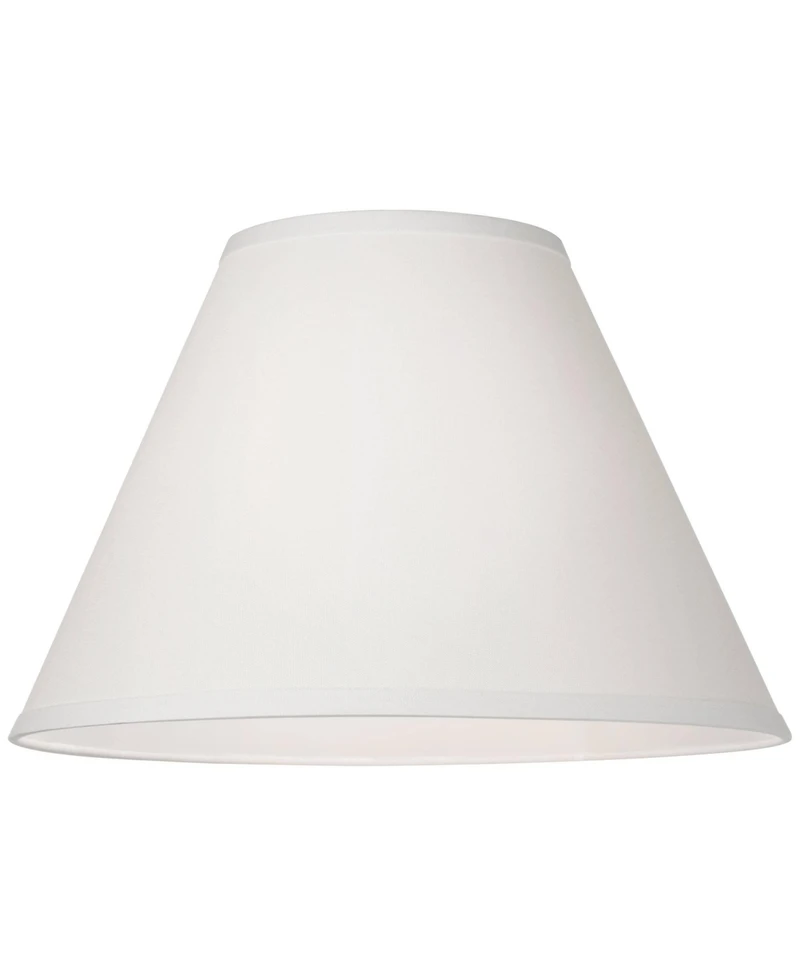 Springcrest Bright Antique White Linen Medium Lamp Shade 6.5" Top x 15" Bottom x 10.75" High x 11.75" Slant (Spider) Replacement w