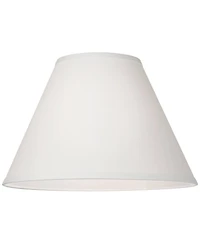 Springcrest Bright Antique White Linen Medium Lamp Shade 6.5" Top x 15" Bottom x 10.75" High x 11.75" Slant (Spider) Replacement w