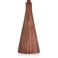 360 Lighting Fraiser Modern Accent Table Lamp 23 1/2" High Brown Faux Wood Oatmeal Drum Shade for Bedroom Living Room Bedside Nightstand Office K