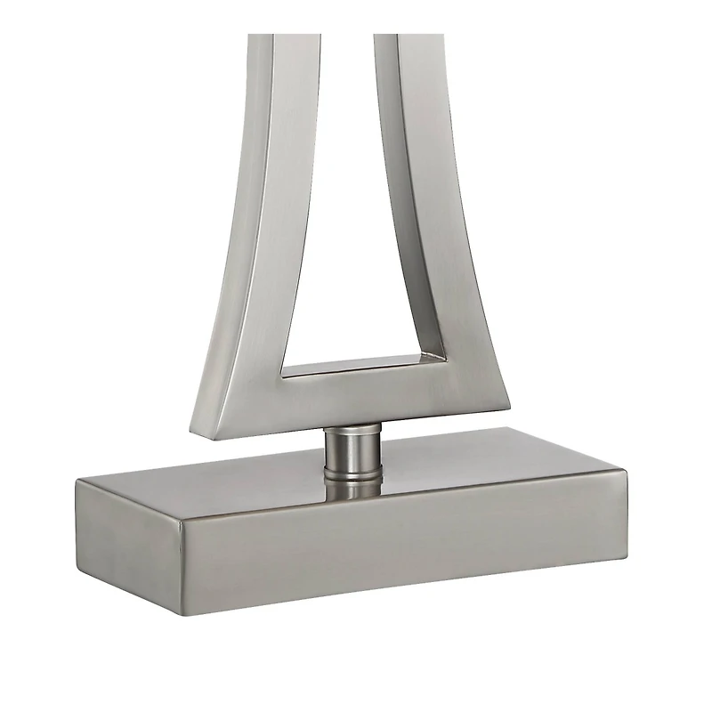 360 Lighting Roxie Modern Table Lamps 31" Tall Set of 2 Brushed Nickel Metal Off White Fabric Rectangular Shade for Bedroom Living Room Bedside O