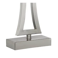 360 Lighting Roxie Modern Table Lamps 31" Tall Set of 2 Brushed Nickel Metal Off White Fabric Rectangular Shade for Bedroom Living Room Bedside O