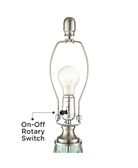 360 Lighting Julia Modern Table Lamp 26 1/2" High Green Glass White Drum Shade for Bedroom Living Room Bedside Nightstand Office Kids Family Hous