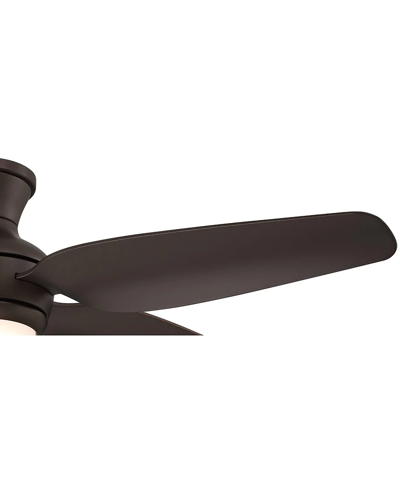 52" Casa Vieja Modern Industrial Hugger Indoor Outdoor Ceiling Fan with Led Light Remote Control Bronze Damp Rated for Patio Exterior House Home
