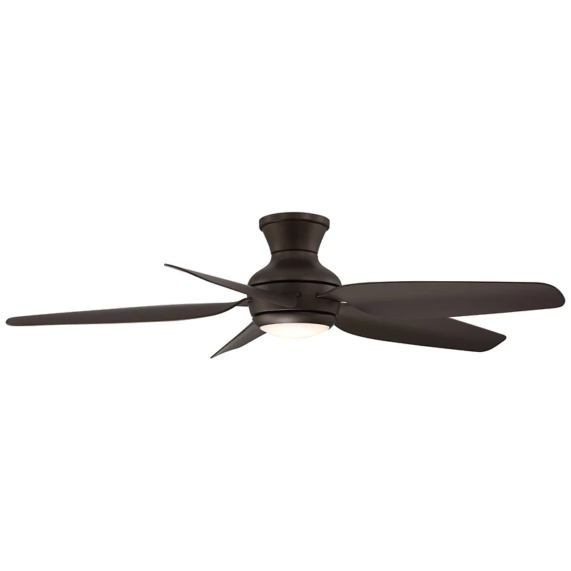 52" Casa Vieja Modern Industrial Hugger Indoor Outdoor Ceiling Fan with Led Light Remote Control Bronze Damp Rated for Patio Exterior House Home