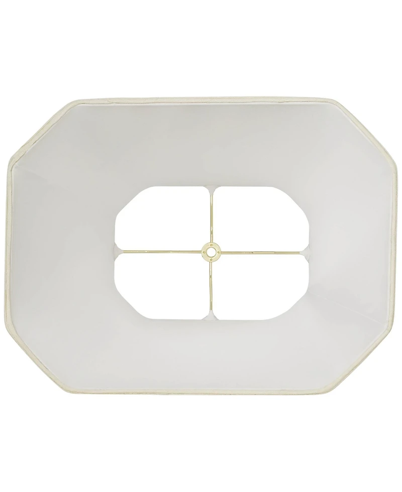 Imperial Shade Set of 2 Creme Medium Cut Corner Rectangular Lamp Shades 10" Top x 16" Bottom x 13" High (Spider) Replacement with Harp