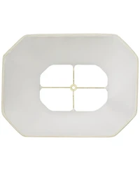 Imperial Shade Set of 2 Creme Medium Cut Corner Rectangular Lamp Shades 10" Top x 16" Bottom x 13" High (Spider) Replacement with Harp