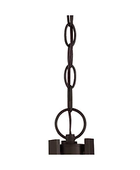 Regency Hill Mallot Oil Rubbed Bronze Pendant Chandelier 20" Wide Industrial Champagne Glass Bowl Shade 4-Light Fixture for Dining Room Kitchen I