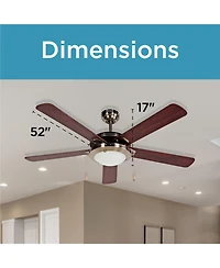 52 inch Celing Fan with Pull Chain