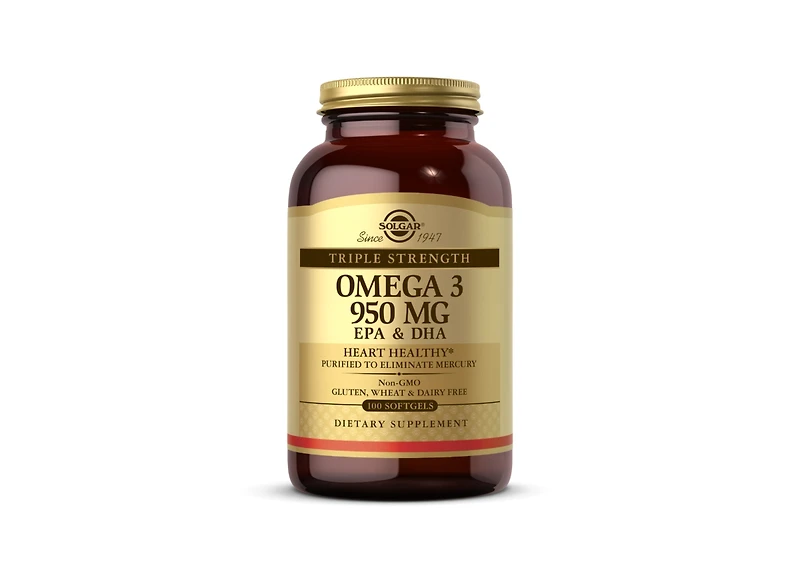 Solgar Triple Strength Omega-3, 950 mg, 100 Soft Gels