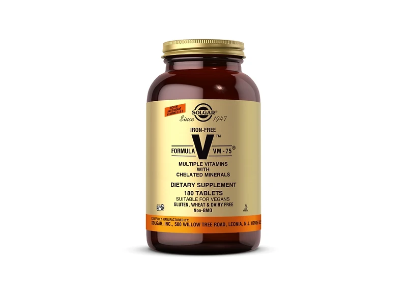 Now Foods Solgar Iron-Free Formula Vm-75 Tablets, 180 Tabs