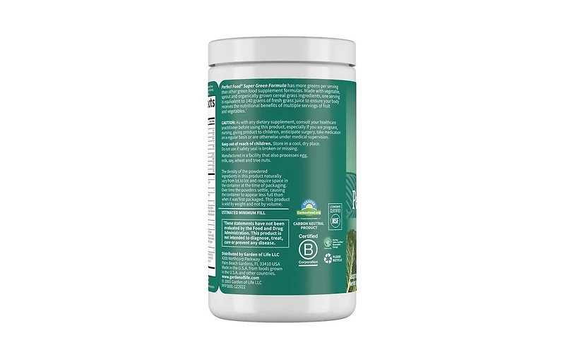 Garden of Life Perfect Food Super Green Formula Powder, 10.58 Oz