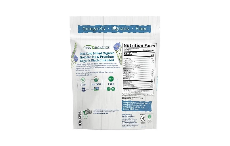 Garden of Life Raw Organics Organic Flax Meal + Chia Seeds, 12 Oz